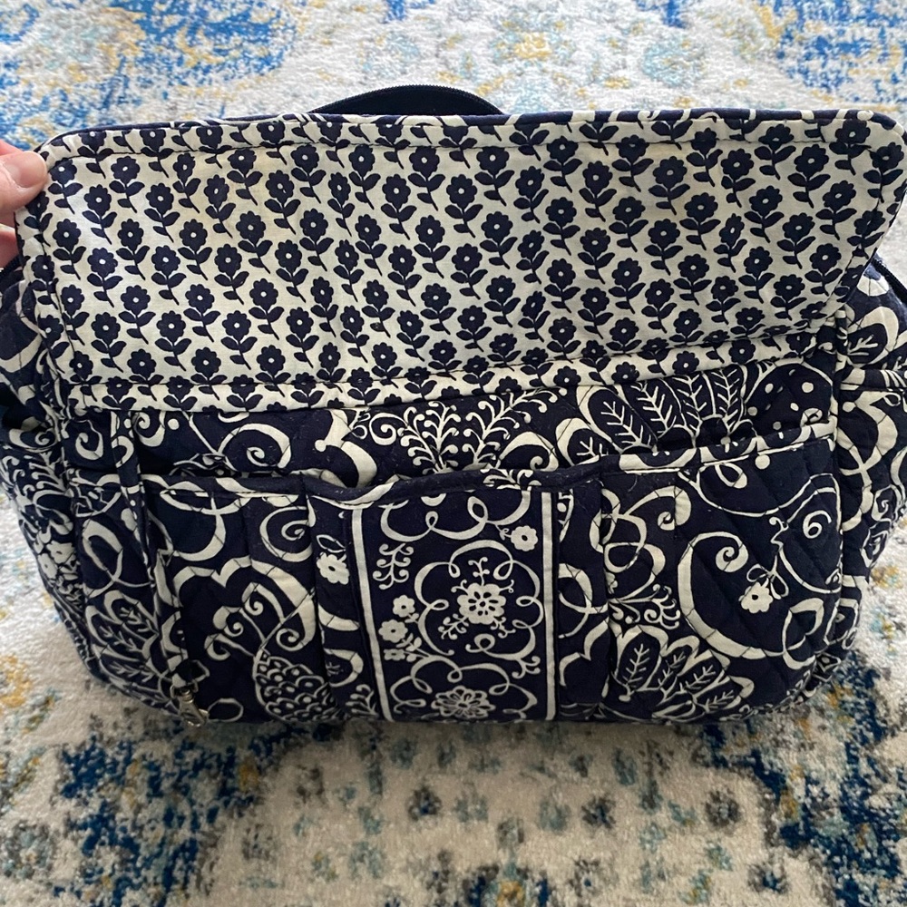 Vera Bradley Twirly Birds (Retired) Navy Cotton Diaper Bag EUC - Picture 9 of 10
